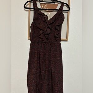 Elegant Black and Red Ruffle Dress